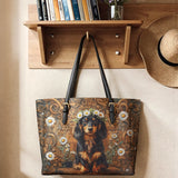 DachyCharm Daisy Crown Leather Tote Bag