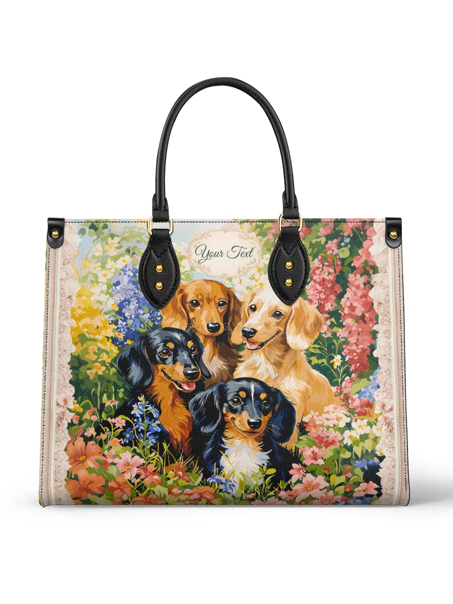 DachyCharm Garden Bliss Personalized Leather Bag