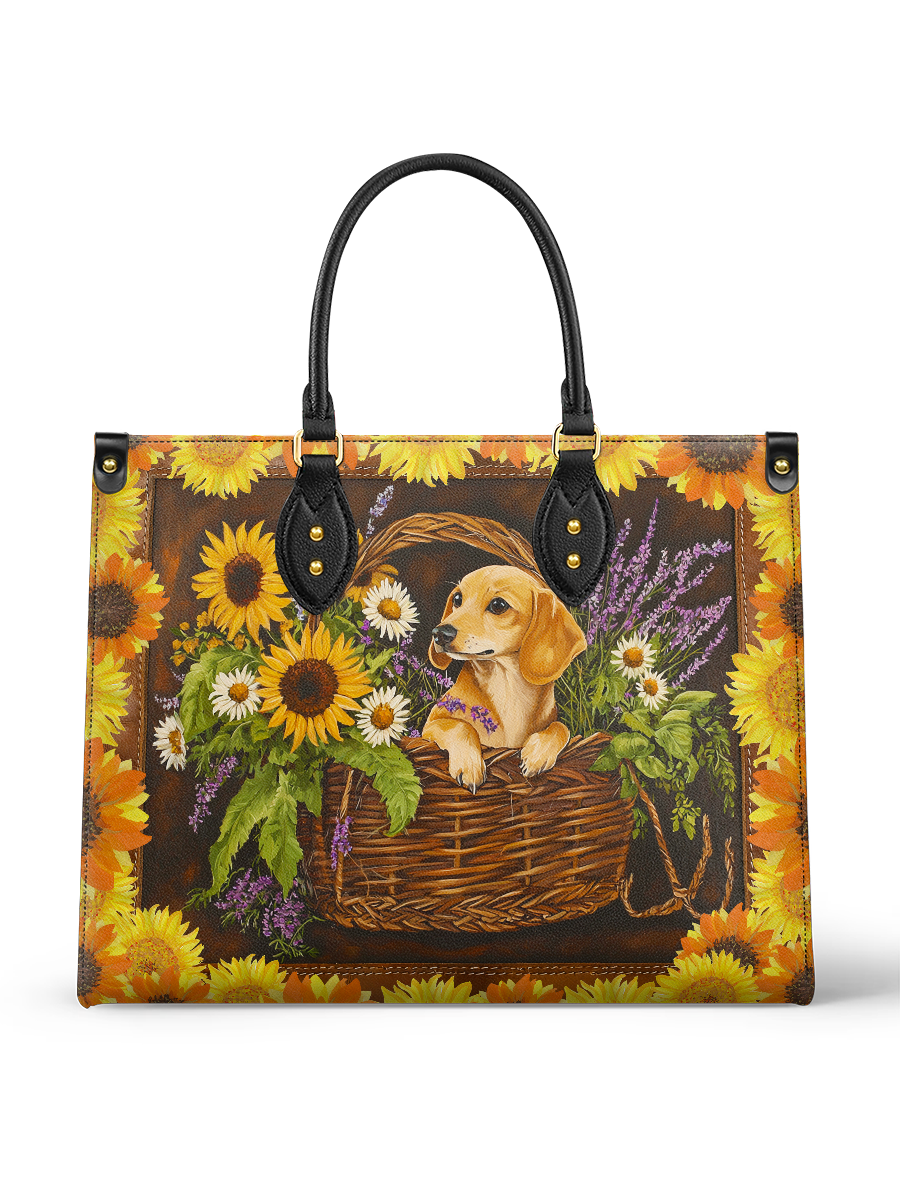 DachyCharm Dachshund Basket Leather Bag