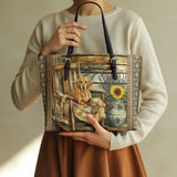 DachyCharm Rustic Pause Leather Tote Bag