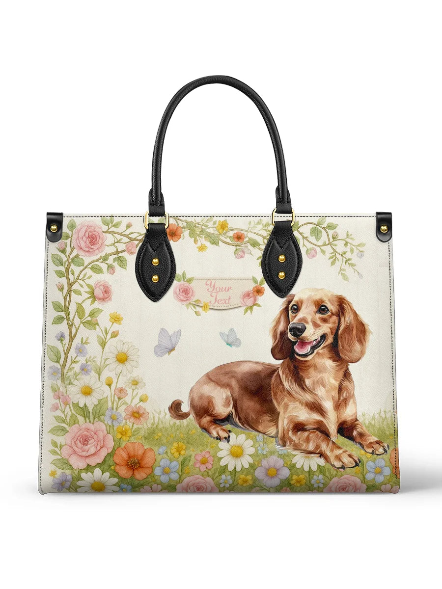 DachyCharm Sunny Meadow Personalized Leather Bag