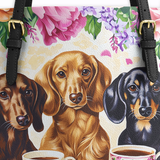DachyCharm Weenie Coffee Leather Tote Bag