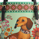 DachyCharm Wildflower Weenie Leather Tote Bag