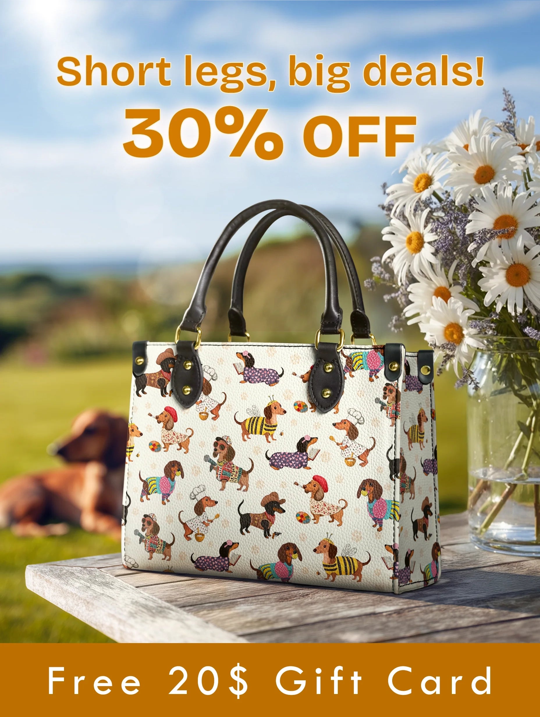 DachyCharm Dachshund Troupe Leather Bag