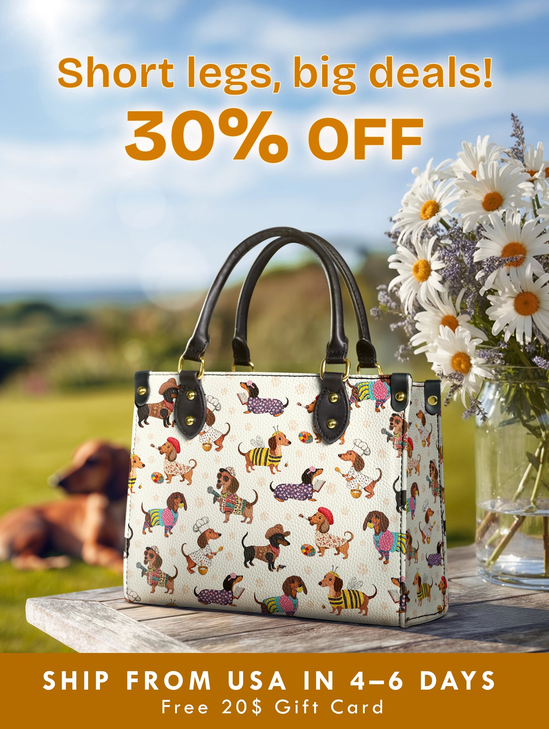 DachyCharm Dachshund Troupe Leather Bag