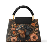 DachyCharm  MIDNIGHT PETAL PERSONALIZED Leather Satchel Bag