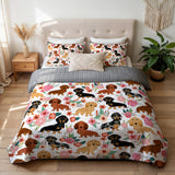 DachyCharm Doxie Blooms Quilt 3-Piece Set