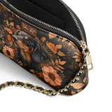 DachyCharm Midnight Petal Personalized Leather Crossbody Bag