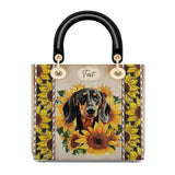 DachyCharm SUNBEAM PUP PERSONALIZED Lady Leather Bag