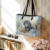 DachyCharm Blue Nest Leather Tote Bag