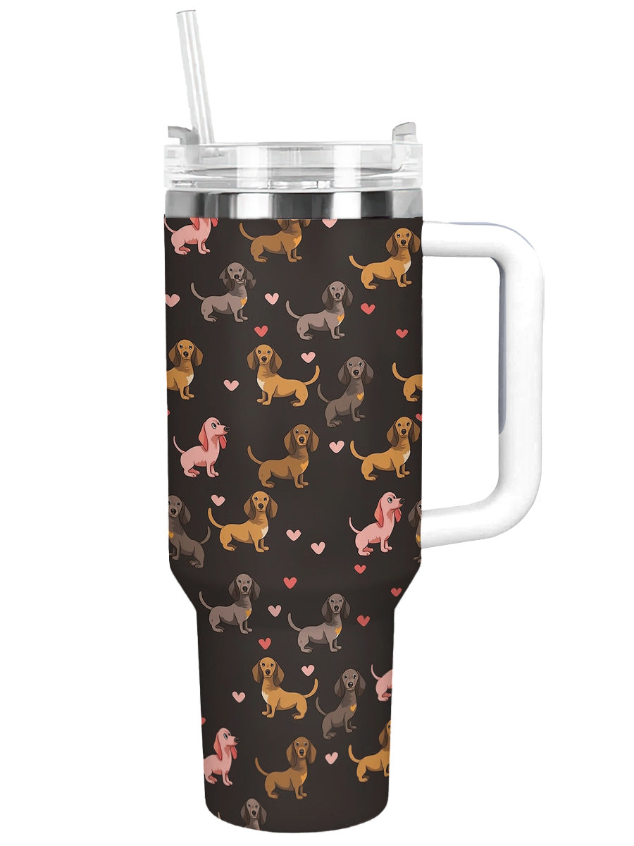DachyCharm Little Hearts Doxies Tumbler