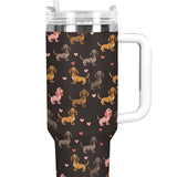 DachyCharm Little Hearts Doxies Tumbler