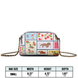 DachyCharm Berry Doxie Quilt Leather Crossbody Bag