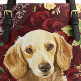DachyCharm Velvet Pup Leather Tote Bag