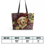 DachyCharm Velvet Pup Leather Tote Bag