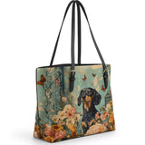 DachyCharm Garden Muse Leather Tote Bag