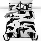 DachyCharm Modern Doxie Lines Quilt 3-Piece Set