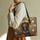 DachyCharm Daisy Crown Leather Tote Bag