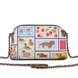 DachyCharm Berry Doxie Quilt Leather Crossbody Bag