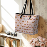 DachyCharm Pink Pupcake Leather Tote Bag
