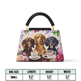 DachyCharm Weenie Coffee Leather Satchel Bag