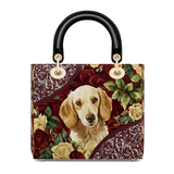 DachyCharm Velvet Pup Lady Leather Bag