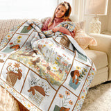 Dachycharm Flowers Dachshunds Fleece Blanket