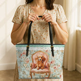 DachyCharm Velvet Throne Leather Tote Bag