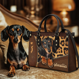 DachyCharm Sassy Doxie Personalized Leather Bag