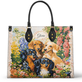 DachyCharm Garden Bliss Personalized Leather Bag