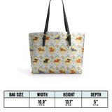 DachyCharm Puppy Delight Leather Tote Bag