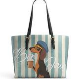 DachyCharm Say Bonjour Leather Tote Bag