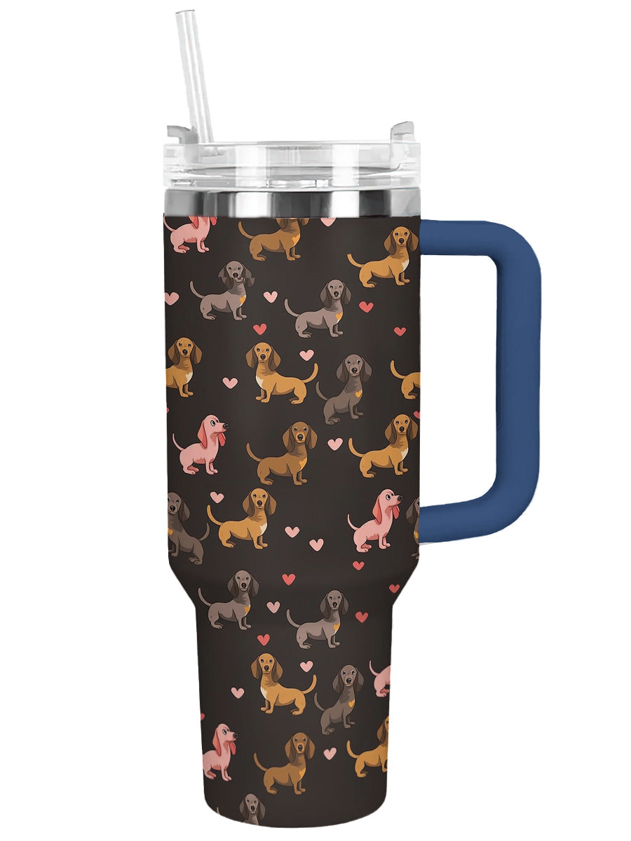DachyCharm Little Hearts Doxies Tumbler