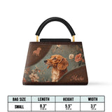 DachyCharm MOCHA BLOOM PERSONALIZED Leather Satchel Bag