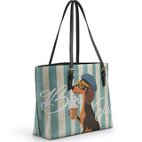 DachyCharm Say Bonjour Leather Tote Bag
