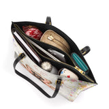 DachyCharm Royal Bloom Personalized Leather Tote Bag