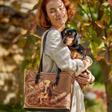 DachyCharm Carved Grace Leather Tote Bag