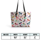 DachyCharm Dachshund Disco Leather Tote Bag