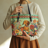 DachyCharm Wildflower Weenie Leather Tote Bag