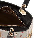 DachyCharm Floral Dachshund With Heart Personalized Lady Leather Bag