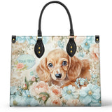 DachyCharm Peach Bloom Personalized Leather Bag
