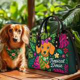 DachyCharm Tropical Doxie Leather Bag