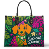 DachyCharm Tropical Doxie Leather Bag
