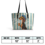 DachyCharm Say Bonjour Leather Tote Bag
