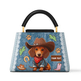 DachyCharm COWBOY DOXIE PERSONALIZED Leather Satchel Bag