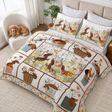 DachyCharm Flowers Dachshunds Quilt 3-Piece Set