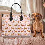 DachyCharm Pink Pupcake Personalized Leather Bag