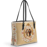 DachyCharm Golden Bloom Leather Tote Bag