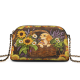 DachyCharm Dachshund Basket Leather Crossbody Bag