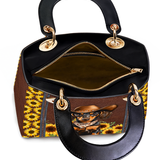DachyCharm Sunflower Cowboy Lady Leather Bag